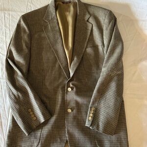 Men's Houndstooth Two-Button Blazer - Brown/Gray